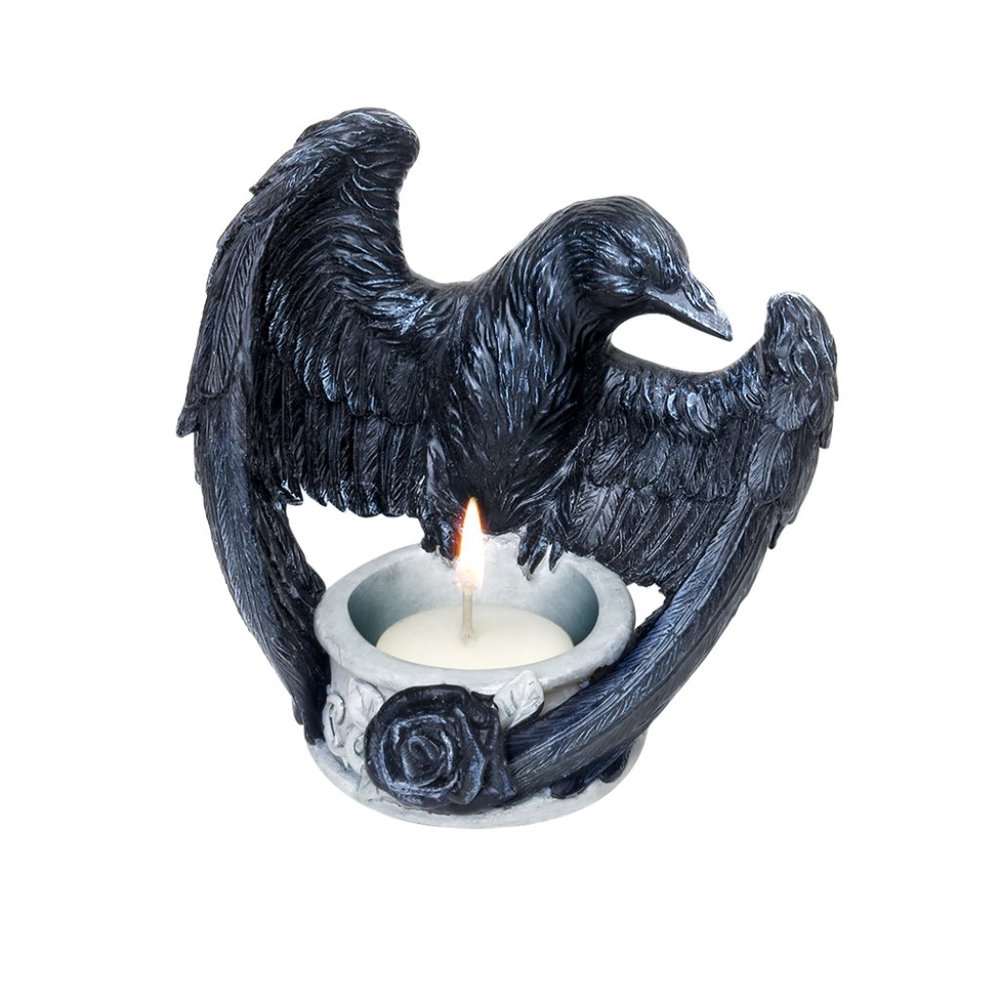 LAST CHANCE!! Alchemy Gothic Raven Tea Light Candle Holder NEW